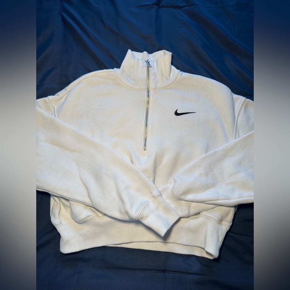 Nike White Half-Zip Pullover